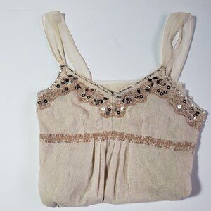 EXPRESS Beautiful  Floral Beaded Top - Sz - M